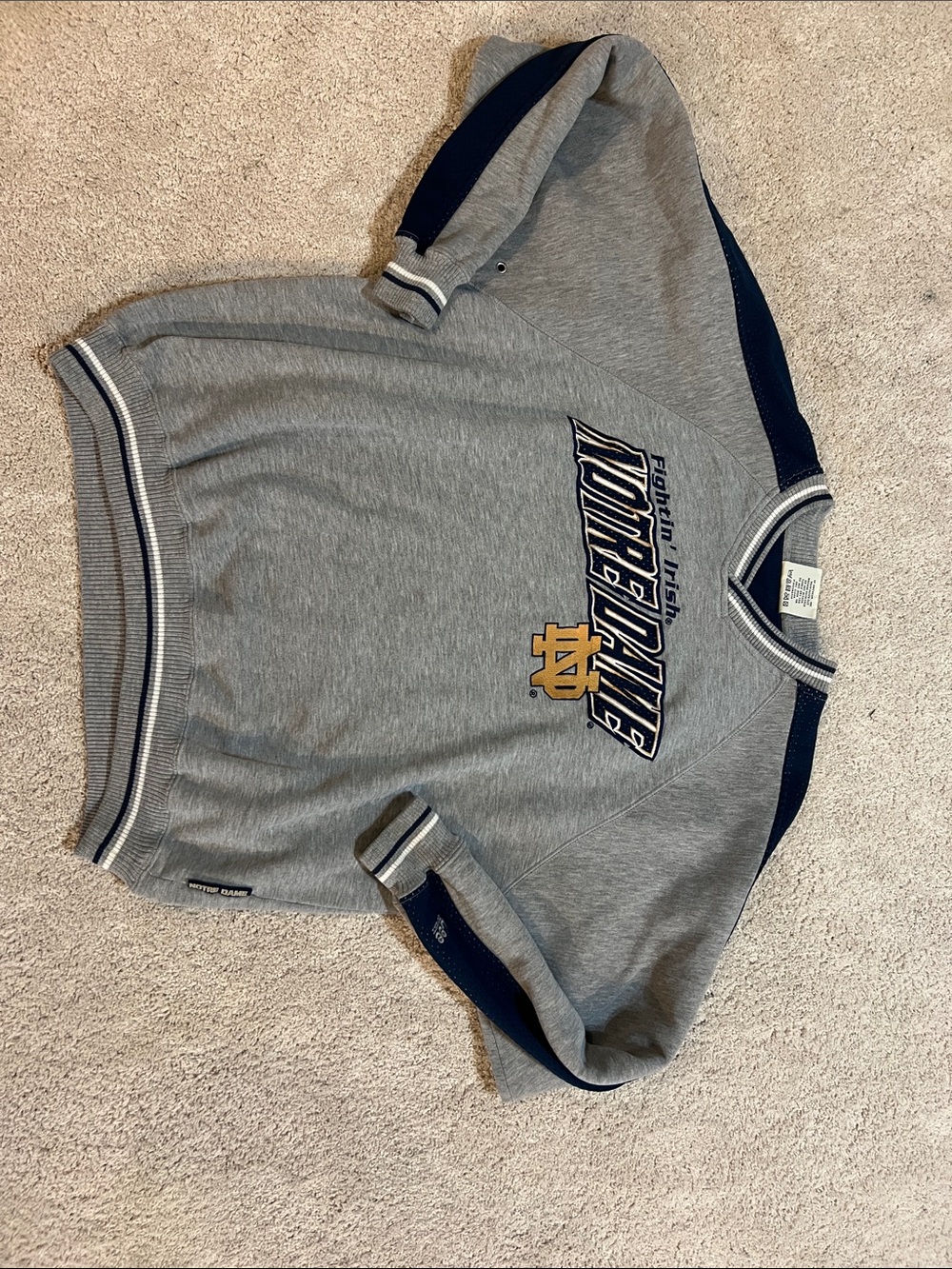Lee Grey & Navy Notre Dame Pullover Sweatshirt